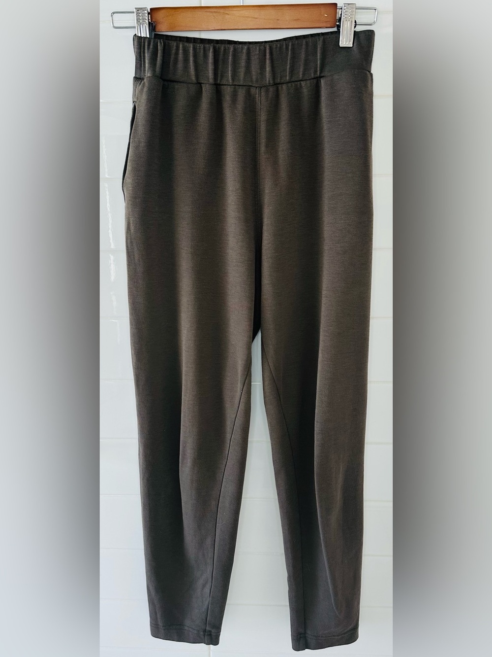 MaxMara Leisure Chocolate Brown Cotton Blend Slim Stretch Pants